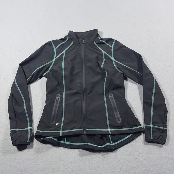 Harley-Davidson Jacket Women M Black‎ Softshell Full Zip Windbreaker Peplum Hem - Picture 1 of 8
